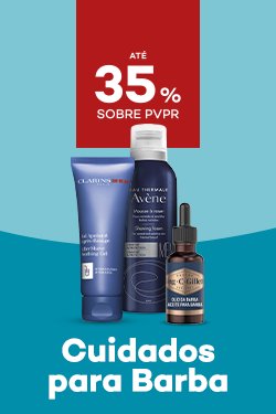 Produtos de Barba com destaque promocional de at&eacute; 35% sobre pre&ccedil;o de Venda ao P&uacute;blico Recomendado